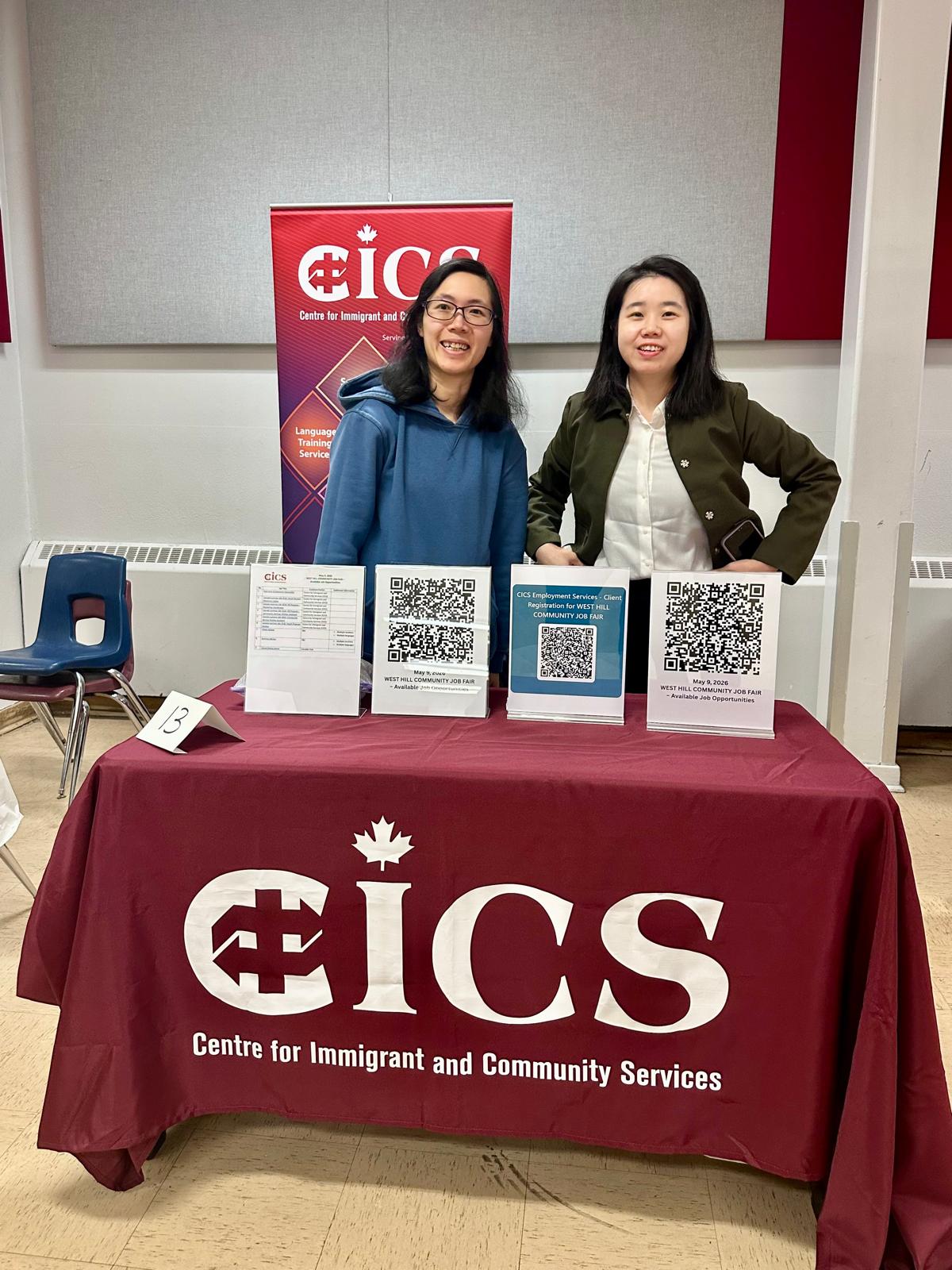Centre for Immigrant and Community Services Booth at West Hill Job Fair